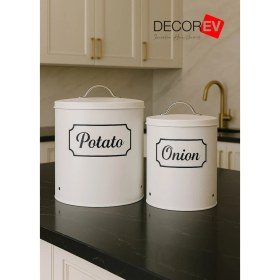 Resim Decorev Pat. Soğan Kovası DC-6754 Metal Beyaz Standsız 
