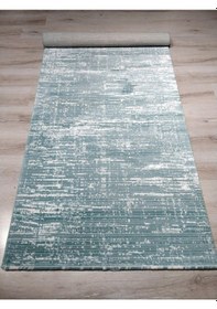 Resim Tiffany Halı Rüzgar Rgr01T Turkuaz 100Cm Eninde Kesme Yolluk Halı 