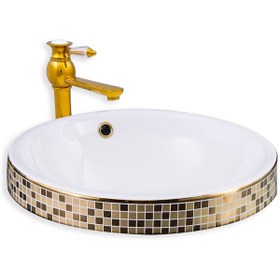 Resim Eva Banyo Lena E-3053A Tezgah Üstü Porselen Lavabo 
