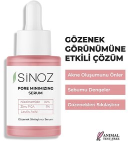 Resim Sinoz gözenek sıkılaştırıcı ve sivilce oluşumunu önleyen bakım serumu niacinamide 10% + zınc pca 2% 30 ml 