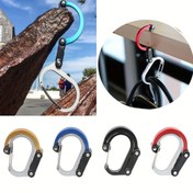 Resim D-şekilli Alüminyum Alaşımlı Karabiner 360° Çok Fonksiyonlu Asma Toka Açık Seyahat Rastgele Hızlı Asma Anahtarlık 