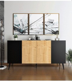 Resim Floradesign Saphire Konsol / Konsol / Çok Amaçlı Dolap 160 Cm Meşe-siyah 