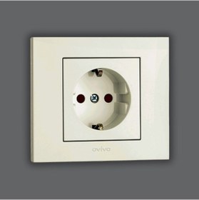 Resim Ovivo Beyaz Topraklı Priz Çerçevesiz 
