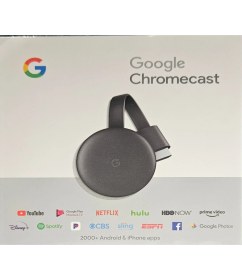 Resim Google Chromecast 3 Medya Oynatıcı - Android, iOS, Mac, Windows Uyumlu, 1080p Full HD HDMI Wi-Fi Kablosuz Görüntü Aktarımı ve Telefonla Kontrol 
