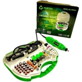Resim Portek Mini Kalıpçı Gravür Oyma Taşlama Seti 300 Parça 180W ve 230v/50hz 