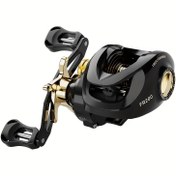 Resim 1 HAUT TON Yüksek Mukavemetli Baitcasting Balıkçılık Makinesi - Her İki El İçin Uygun, Karbon Fiber & Alüminyum, Siyah & Altın, 7.2:1 Dişli Oranı, Pürüzsüz Döküm için 6+1 Rulman 