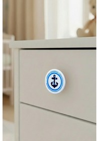 Resim Çapa Çocuk Odası Mobilya Kulbu - 55 MM - Abs Plastik Tekli Düğme Dolap ve Çekmece Kulpu Çapa 