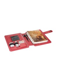 Resim Organizer Ajanda Tarihsiz Kareli 4 Halkalı 20x26 CM - Kırmızı 