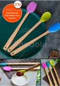Resim Silikon Uçlu Isıya Dayanıklı Bambu Spatula 3'lü Set 