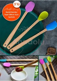 Resim Silikon Uçlu Isıya Dayanıklı Bambu Spatula 3'lü Set 