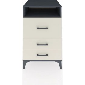 Resim Kronos Komodin Tek Raflı 3 Çekmeceli 60X59X96 Antrasit-Aytaşı 