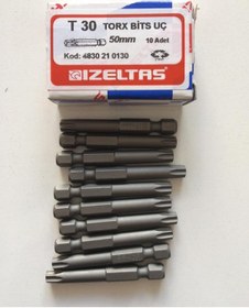 Resim İzeltaş T30 Tork Bits Uç 50 Mm Buldex Vida Sıkma Ucu 10 Adet 