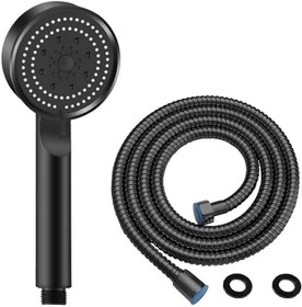 Resim Mayaglory 5 Fonksiyonlu Ayarlanabilir Yüksek Basınçlı Masaj Etkili Duş Seti, Turbo Fan Lite Duş Seti Black 