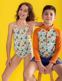 Resim UV Korumalı UPF 50+ Çocuk Yüzme Seti - BEEBEE Koleksiyonu - 6-7 yaş (122 cm) / 7-8 yaş (128 cm) 