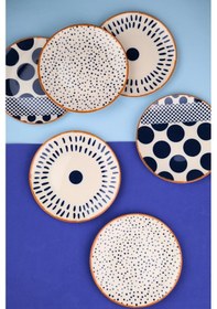 Resim Tabak Evi Porselen Spotty Karma Pasta Tabağı Seti 19,50cm 6 Kişilik 6 Parça Çok Renkli 