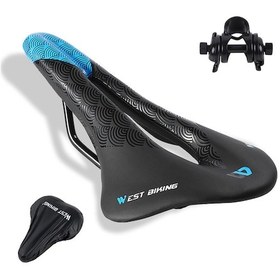 Resim Lemestar Bisiklet Rahat Saddle Seti: Yol Bisikleti Pu Jant, Nemlendirici & Yağmurluk Koruması - Siyah-mavi Çok Renkli 