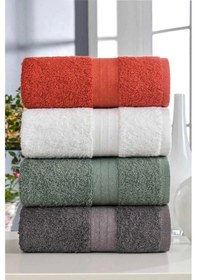 Resim 4 Lü El Yüz Havlu Takımı %100 Pamuklu Matiz Yeki Çok Renkli 