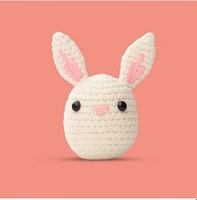Resim Başlangıç Seviyesi Amigurumi Tavşan Örgü Seti, El Yapımı Oyuncak 1 
