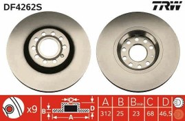 Resim TRW DF4262S | Fren Diski Ön Passat B5 00-/ A4 A6 / Exeo 09-/ Superb I 01-Kutu Tek Fiyat Takım Havalı 312mm | 2 Adet 