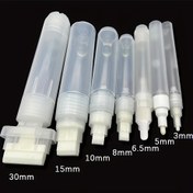 Resim 7 adet/takım Plastik Boş Kalem Çubuğu 3mm 8mm 10mm 15mm 30mm Varil Tüp Graffiti Kalem Sıvı Tebeşir Markörleri Boya Kalem Aksesuarları için 