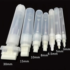 Resim 7 adet/takım Plastik Boş Kalem Çubuğu 3mm 8mm 10mm 15mm 30mm Varil Tüp Graffiti Kalem Sıvı Tebeşir Markörleri Boya Kalem Aksesuarları için 