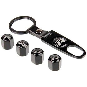 Resim R Logolu Metal Anahtarlıklı Sibop Kapağı Set Siyah-Beyaz Logo 