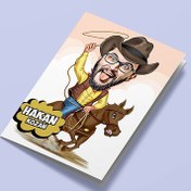 Resim Attaki Kovboy Karikatürlü Tebrik Kartı 