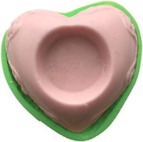 Resim Kalp Şeklinde Tea Light Mum Altlığı Silikon Mum Kalıbı 10x9x3 cm (yeşil) 