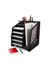 Resim Kuk Design Voronoixl Evrak Rafı Ofis Masaüstü Organizer Seti Siyah 