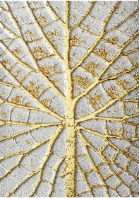 Resim Soyut Kanvas Tablo Beyaz Altın Dallar Dikey 