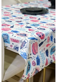 Resim Sufre Sıvı Geçirmez Masa Örtüsü Sofra Bezi Sofra Örtüsü Piknik Örtüsü Turkuaz 