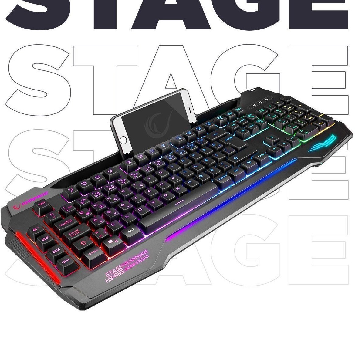 Rampage KB-R63 Stage Siyah USB 7 Renk Aydınlatmalı Q 4 Macro Fonksiyon ...