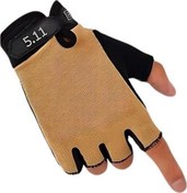 Resim Yarım Parmak Taktik Eldiven & Asker Polis Dağcı Avcı Sporcu Eldiveni 