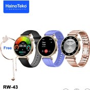 Resim Haino Teko RW-43 Gerçek Amoled Ekran Android İos HarmonyOs Uyumlu 3 Kordonlu Bileklik Hediyeli Akıllı Saat Gold 