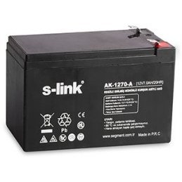 Resim S-link AK-1270-a12v 7ah Bakımsız Kuru Akü 