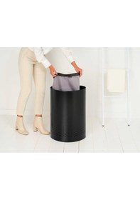 Resim Brabantıa Matt Black İki Bölmeli Çamaşır Sepeti 55lt Siyah 