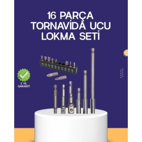 Resim 16 Parça Bits ve Adaptör Seti Vidalama Tamir Bakım Seti 