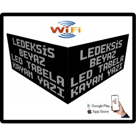 Resim LED Tabela 32X256CM Çift Taraflı Beyaz Kayan Yazı Wifi (Telefondan Yazı Değiştirme) 