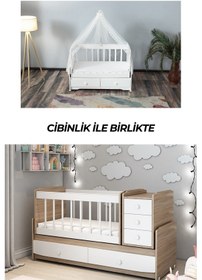 Resim Patiko Ms 290 Sonomo Büyüyebilen Beşik Cibinlikli Kahverengi 