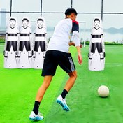 Resim 1 adet Kauçuk Futbol Kaleci Dribling Antrenman Hedefi - Duvara Monte Hava Dummy Serbest Vuruş Antrenmanı için, Şükran Günü, Noel, Cadılar Bayramı, Yeni Yıl, Bahar Festivali için Bayram Hediyesi, Futbol Aksesuarları 