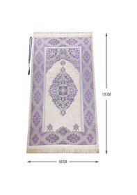 Resim Lüks Açık Renk Osmanlı Şönil Seccade Tesbih Hediyeli Lila 