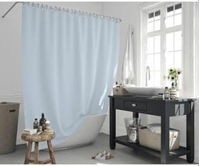 Resim Tropik Home Banyo Perdesi - Tek Kanat Duş Perdesi, Polyester Kumaş Duşakabin Perdesi 180x200 Cm Küvet Perdesi Mavi 