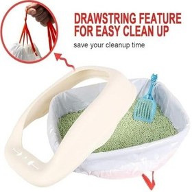 Resim Kedi Kum Kabı Astarları, 10 Adet 78.8x43.1cm Ekstra Dayanıklı Kedi Kumu Torbası, Yırtılmaz Büyük Çekmeli Tek Kullanımlık Astar, Evcil Hayvan Atıkları İçin Pratik Çözüm 