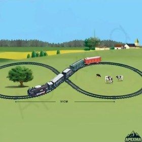 Resim Ohbe Express Oyuncak Klasik Yolcu Treni Seti 19 Parça - 91 cm Ray Uzunluğunda Kara Tren 