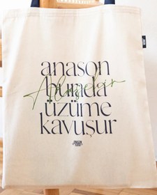 Resim Anason Burada Üzüme Kavuşur, Bez Çanta 