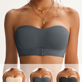 Resim 3 adet Kadın Straplez Seksi Sütyen Seti - Rahat, Nefes Alabilen, Ön Kapanış Tasarımı, Tarih ve Partiler için, Dolgusuz, Kablosuz Konfor, Zarif Stil, Parti Giyimi | Şık Sütyen Tasarımı | Takılmayan Dolgu, Sütyen 