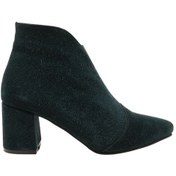 Resim Hobby 261924s Hakiki Süet Deri Kadın Topuklu Bot Petrol 