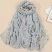 Resim Şık Sequin Parıldayan Metalik Şal Monochrome İnce Nefes Alabilen Şal Parti Akşam Elbisesi Şal 