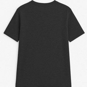 Resim Markapia Kadın Bisiklet Yaka Basic Düz Kısa Kollu T-shirt Antrasit 