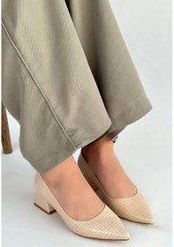 Resim Biçomi Meort Bej Rugan Topuklu Ayakkabı Çok Renkli 